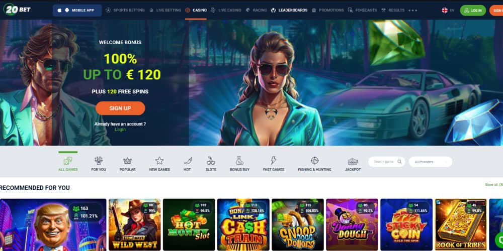 20Bet Casino homepage